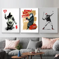 banksy follow your dreams canvas art posters abstract monkey oil paintings on canvas graffiti art street pictures home cuadros