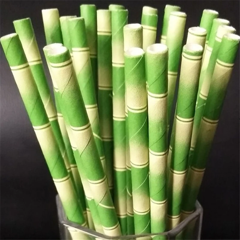 100pcs 19.7cm Paper Straw Reusable Bamboo Drinking Tube Party Supplie Decoration Cocktail Drink Accessory Barware | Дом и сад