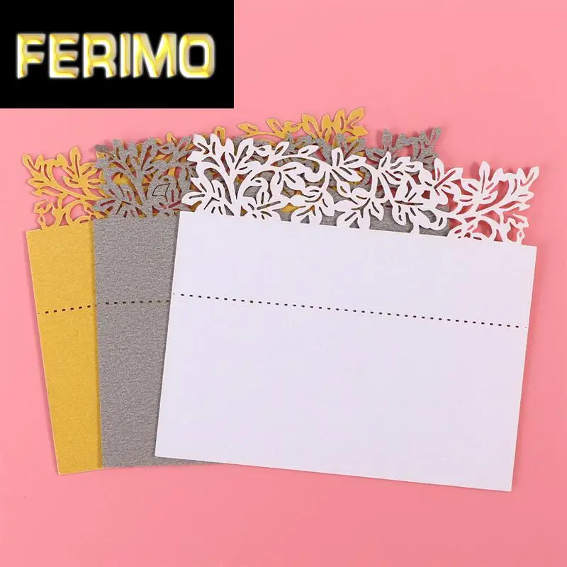 

50pcs Hollow Out Wedding Party Table Wine Food Guest Name Place Cards Favor Decoration Party home decoration props