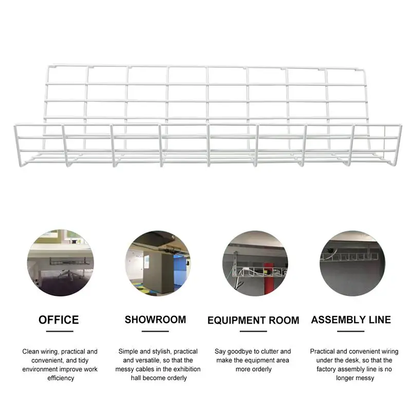 

2pcs Under Desk Cable Management Rack Compact Wire Cord Power Strip Adapter Shelf Hanging Storage Rack Organizer