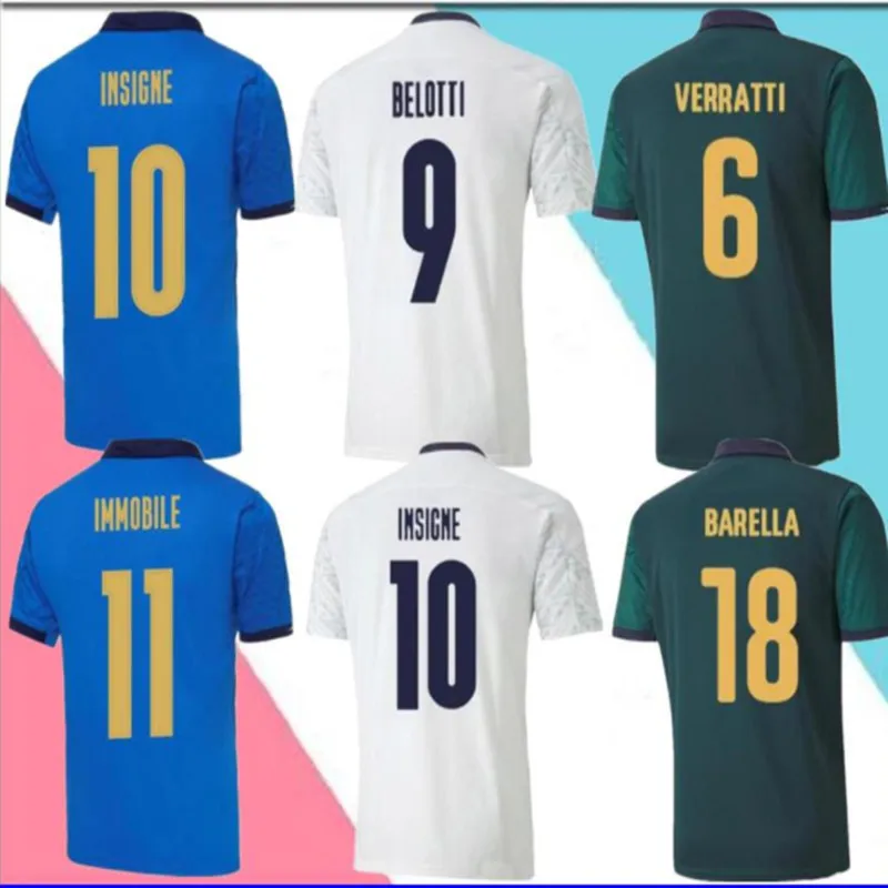 

size S-4XL Italy shirt CHIELLINI INSIGNE IMMOBILE TOTTI PIRLO BELOTTI 20 21 new third Home away Italy shirt Top Quality