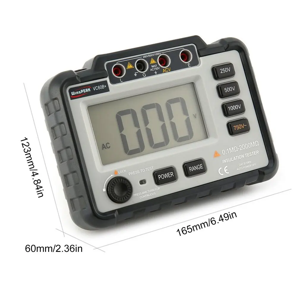 VC60B + цифровой тестер сопротивления изоляции 250 в 500 1000 В измеритель заземления