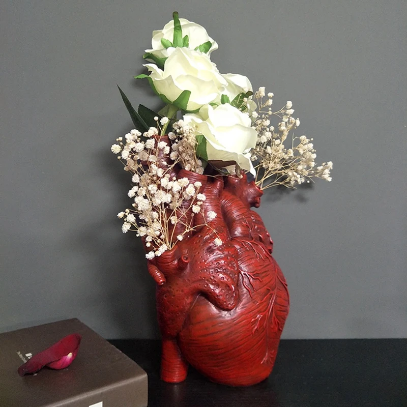

Anatomical Heart Shape Flower Vase Nordic Style Flower Pot Art Vases Sculpture Desktop Plant Pot for Home Decor Ornament Gifts