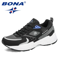 bona 2020 new designers action leather fashion men sneakers shoes brand outdoor walking leisure footwear man casual shoes comfy