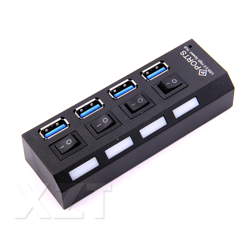 Новейший мини-usb 3,0 концентратор 4 порта 5 Гбит/с высокоскоростной концентратор USB usb-хаб с переключателем вкл/выкл usb разветвитель Кабель-адаптер для портативных ПК
