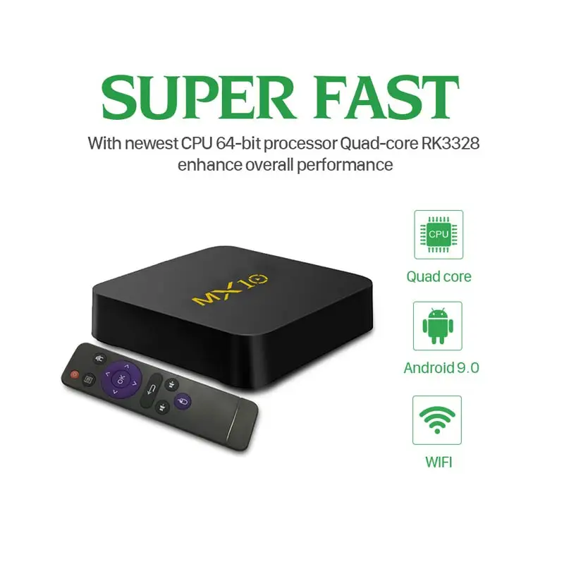 IP Испания ТВ MX10 Android 9 0 RK3328 4G 64G арабский Италия Нидерланды Бельгия QHD без