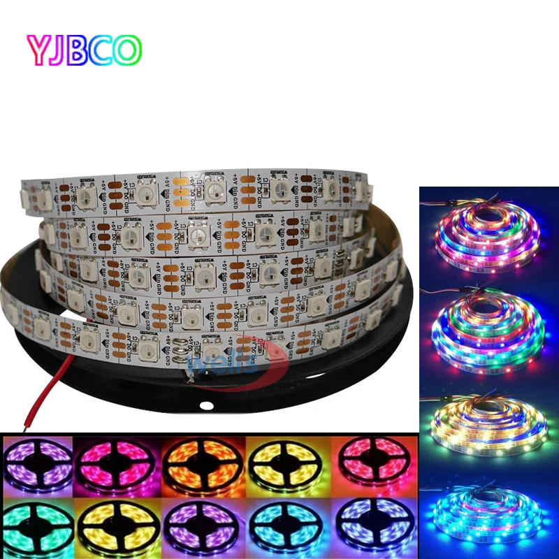 Умная светодиодная Пиксельная лента WS2812B 1 м/4 м/5 м черная/белая печатная плата
