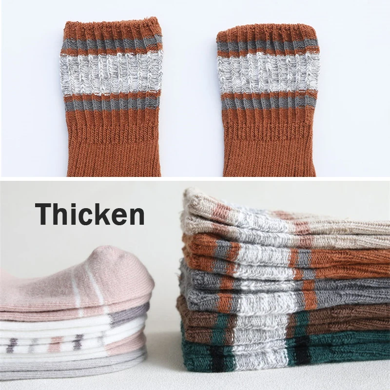 

3 pairs/set socks kids warm boot socks kids boys winter socks toddler baby cotton striped sock lot for children 1/3/5/8 years