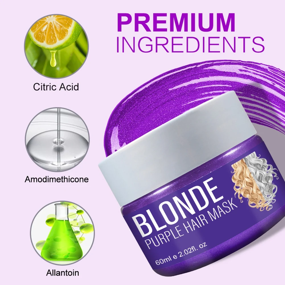 

100ml Remove Yellow Tones Repair Damaged Hair Purple Hair Shampoo Hair Mask Dyed Hair Film