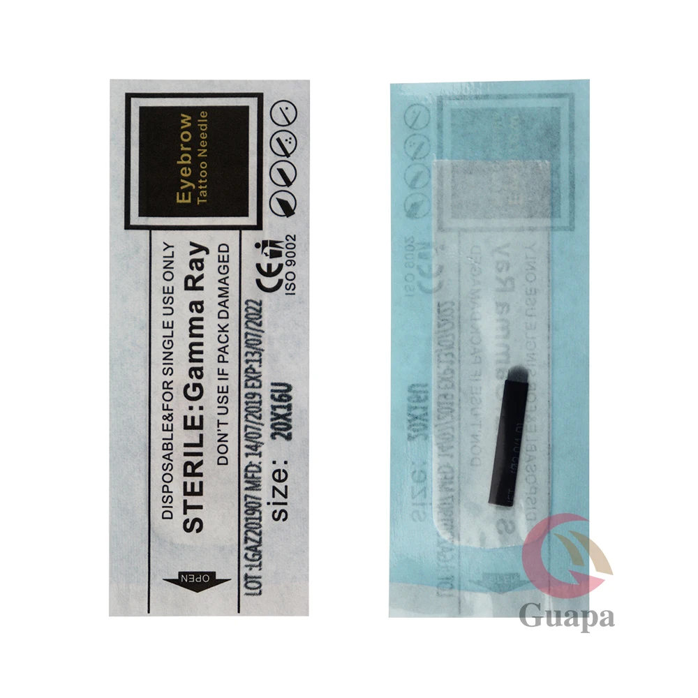 100 шт. 0,20 мм Laminas Tebori Flex Microblading 15 16 18 U форма иглы татуировки для постоянного макияжа бровей лезвия ручка-держатель игл