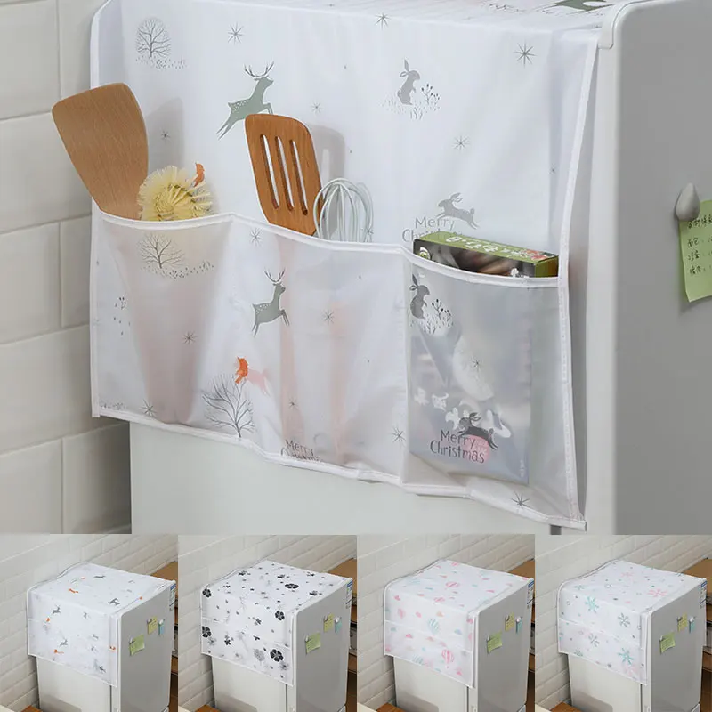 Модный водонепроницаемый чехол для холодильника с карманом стиральной машины