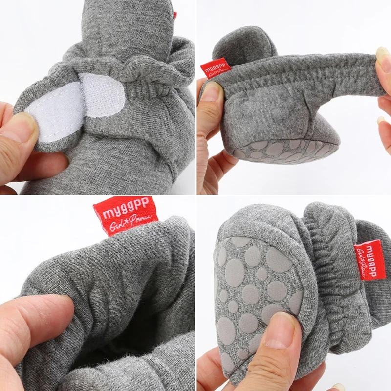 

Newborn Toddler Casual First Walkers Booties Baby Socks Boy Girl Stripe Gingham Cotton Comfort Soft Anti-slip Infant Crib Shoes