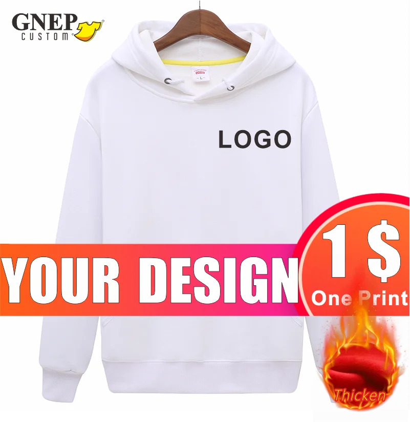 

GNEP Men And Women Casual Hoodie Custom Logo Fashion Plus Fluff Warm Sweatshirt Design Text Pattern Trendy Parent-child Jacket