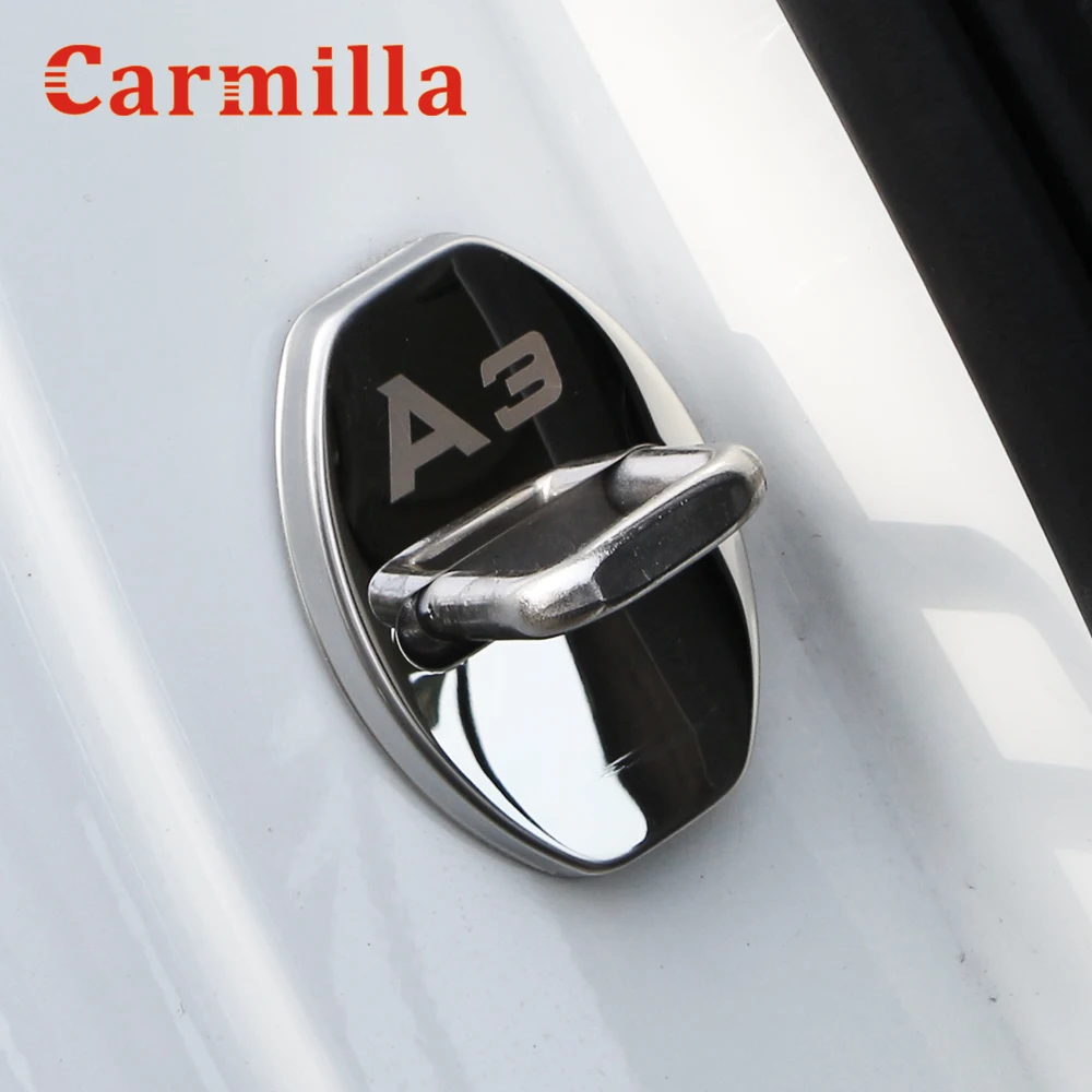Carmilla 4 adet/takım araba kapı kilidi koruma kapağı Audi A6 A3 A4 A7 A5 Q3 Q5 Q7 Q2 S4 S5 s6 S7 S8 TT RS3 RS4 aksesuarları