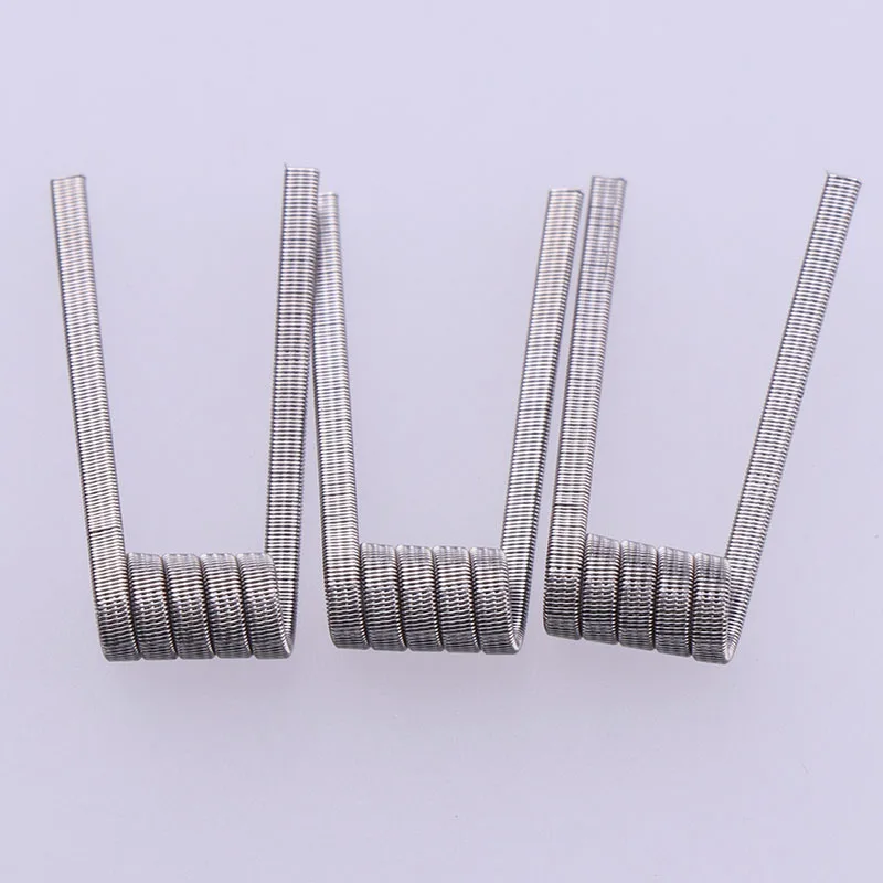 XFKM 50/100 pcs High Density Pre-built NI80 Premade Fused clapton Coil 3 Cores DIY Coil Heating alien clapton Coil Wire for rda