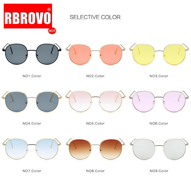 RBROVO, круглые солнцезащитные очки с большой оправой, для женщин, фирменный дизайн, океанские линзы, зеркальные солнцезащитные очки, сплав, Oculos De Sol Feminino, uv400