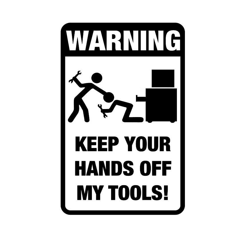 Car Sticker Toolbox Warning Funny Prank Graphic PVC Decoration Cover Scratch Black/White 18cm*12cm | Автомобили и мотоциклы