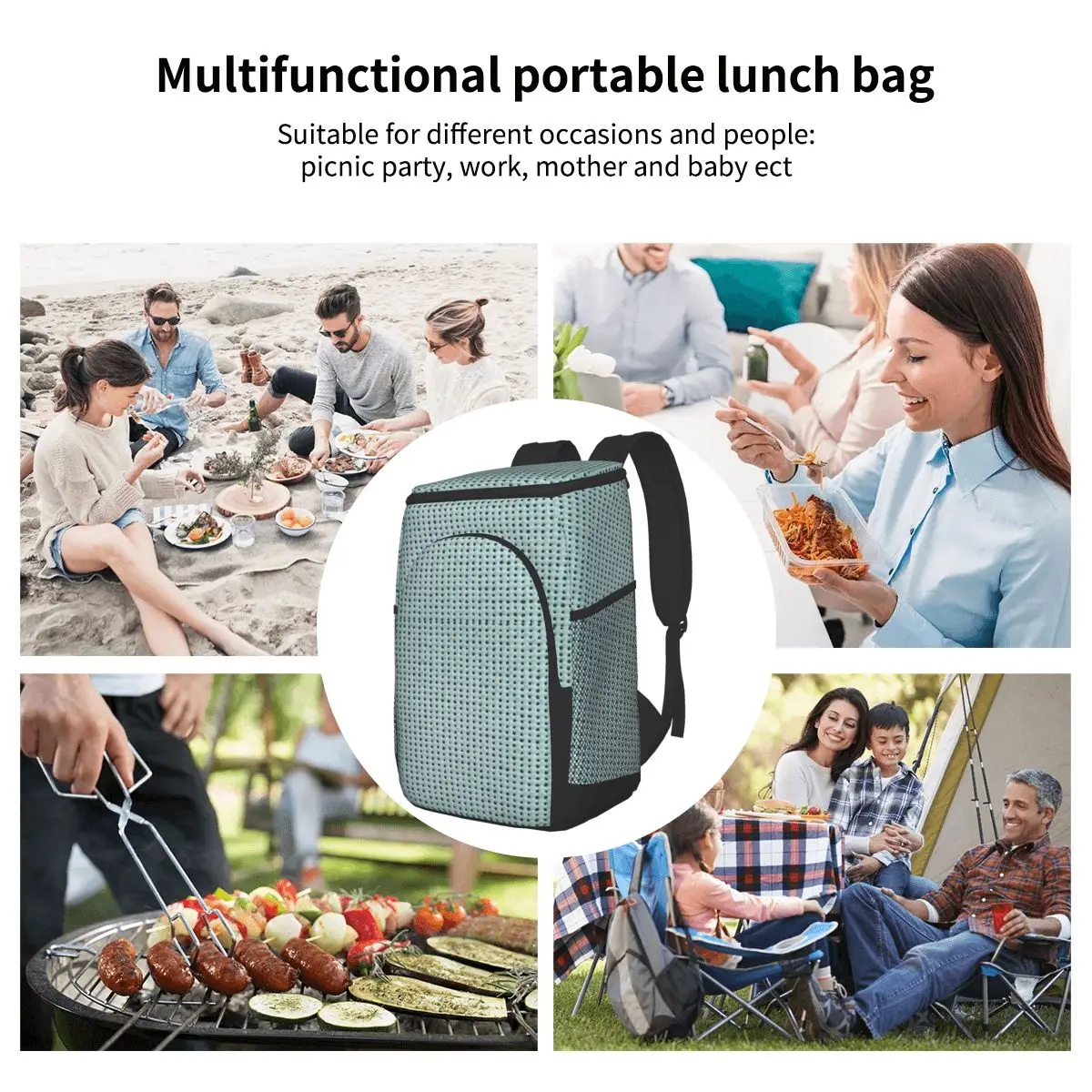 

15L Refrigerator Bag Soft Large Insulated Cooler Backpack Thermal Isothermal Fridge Travel Beach Beer Bag Tan Snake