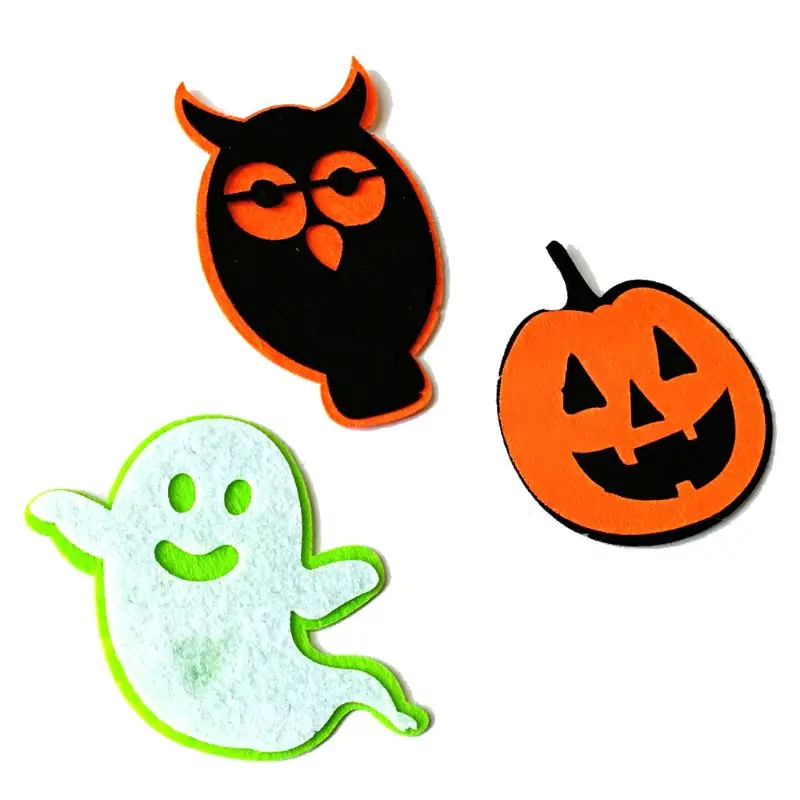 

Q0KF Happy Halloween Decoration Hanging Tag Non-Woven Skull Ghost Window Door Hanger