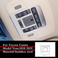 for toyota camry 2018 2019 2020 car roof reading light trims lights frame stainless steel decoration cover sticker accessories