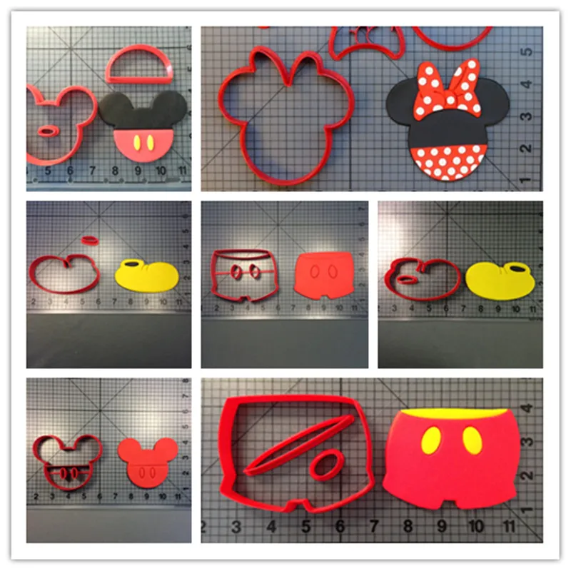 Мышь с брюками левый и правый башмак помадка резак набор кекс Топ форма украшения