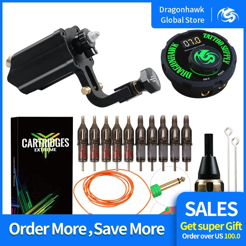 Полный семейный вращающийся блок питания для татуировки с ЖК дисплеем|Наборы