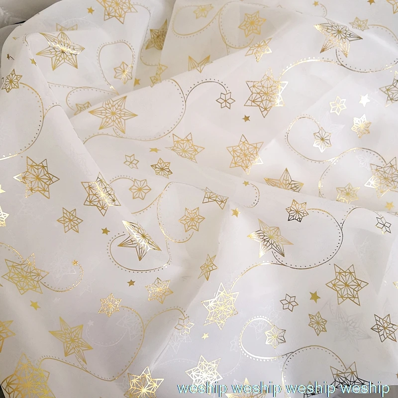 Обесцвечивающая блестящая пятиконечная ткань из органзы бронзовая hanfu/lolita/ткань