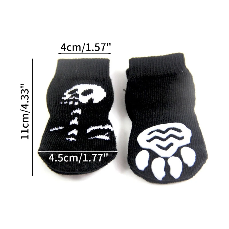 4 шт. милые носки для собак зимние принадлежности животных теплая обувь