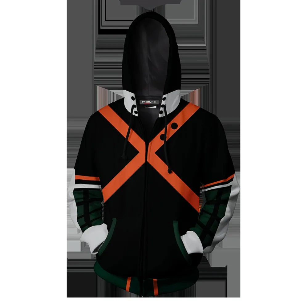 Школьная форма Bakugou Katsuki костюм для косплея толстовки с капюшоном 3D-принтом Мой