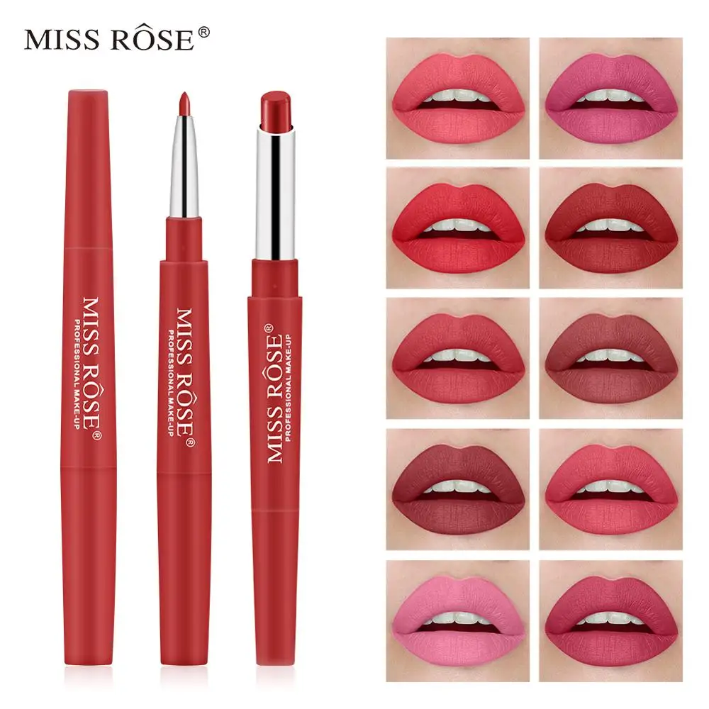 Подводка для губ Miss Rose 30 цветов стойкая матовая водонепроницаемый карандаш