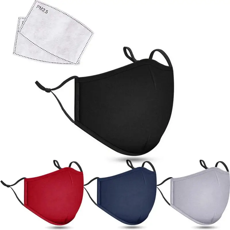 

5PCS Respirators Reusable Unisex Cotton Black Mouth Mask Activated Carbon Filter Mouth-muffle mascarillas