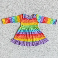 wholesale kids wear dress baby girl colorful clothing children infant boutique spring toddler cross belt ruffle twirl clothes