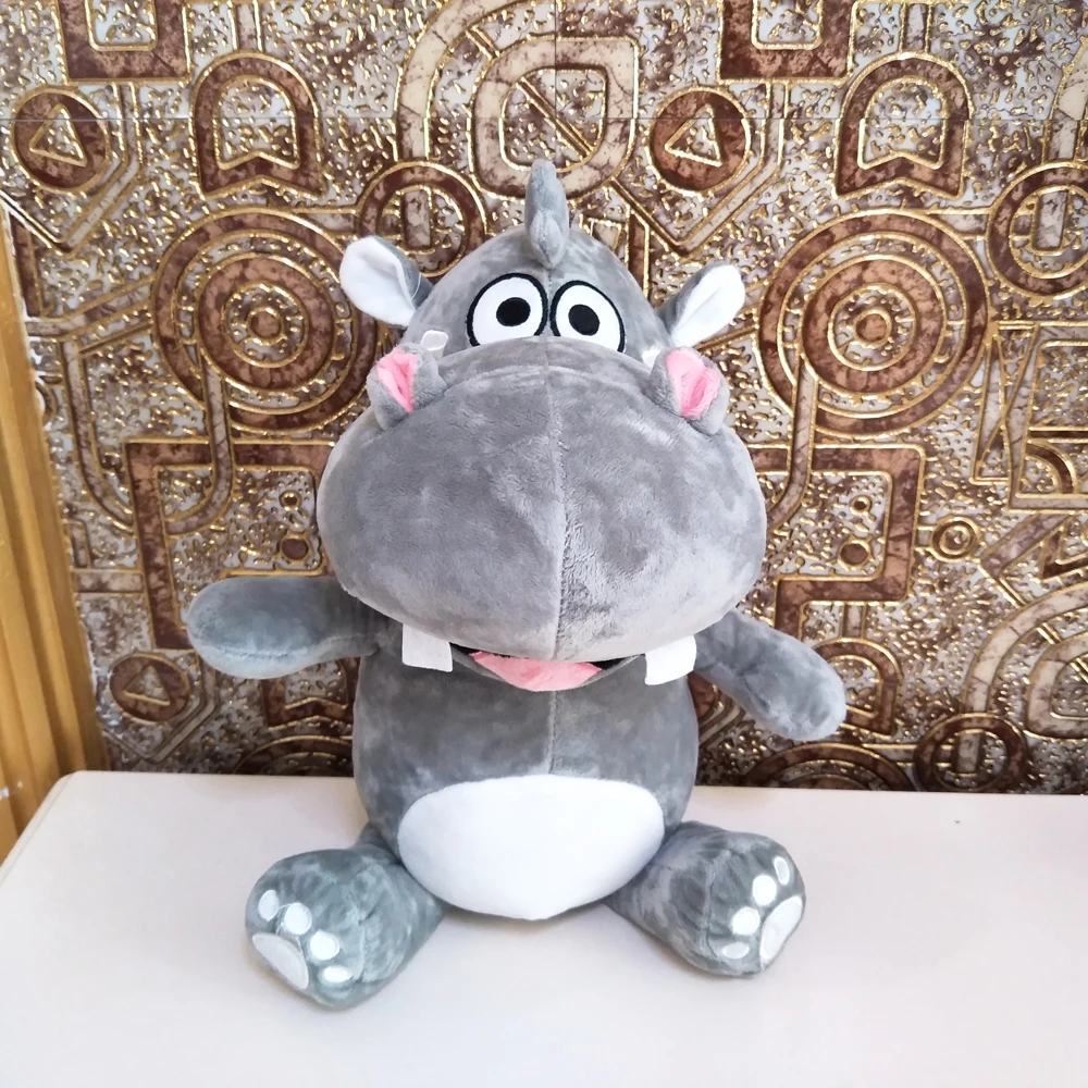 Детская плюшевая игрушка серый Бегемот детская Набивная на Рождество подарок