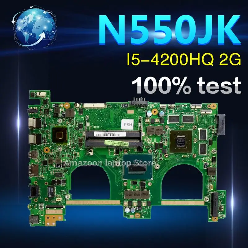 

Amazoon N550JK laptop Motherboard For Asus N550JX N550J N550JK N550JV G550JK Mainboard test 100% ok I5-4200HQ GT850M/2GB