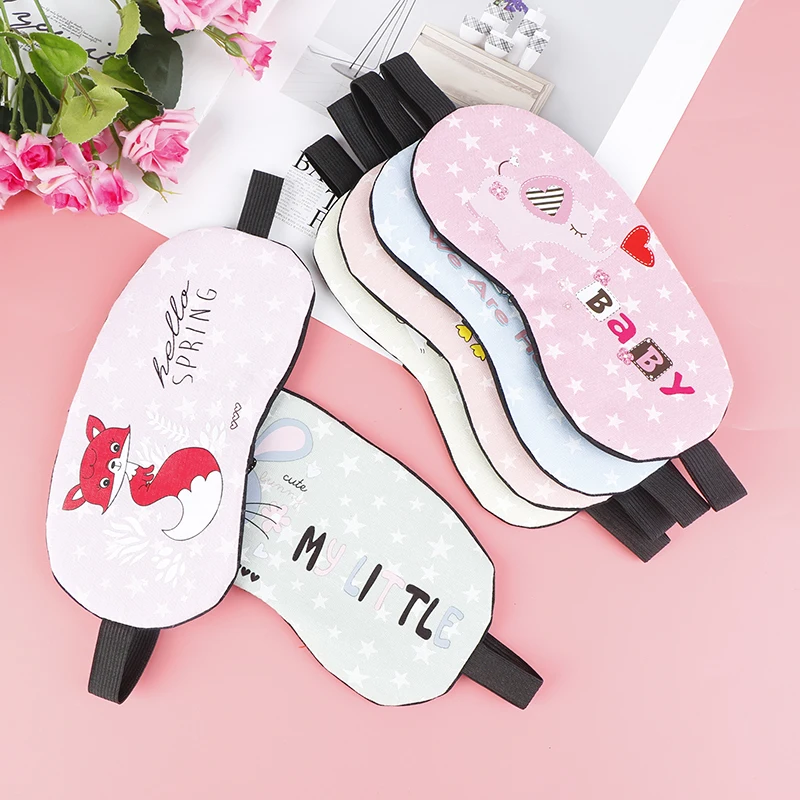 

Cute Cotton Cartoon Eye Cover Sleeping Mask Eyepatch Sleep Mask Portable Travel Relax Eye Band Sleeping Aid 8 Styles