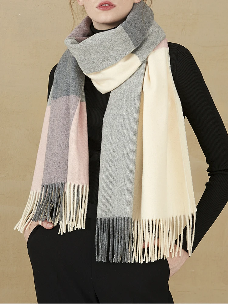 2020 женские модные шарфы на каждый день кашемировый Новый зимне-весенний шерстяной клетчатый шарф женский длинный стильный универсальный т... от AliExpress WW