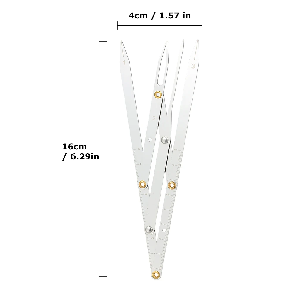 Золотая линейка для позиционирования штангенциркуля складная Трехточечная из