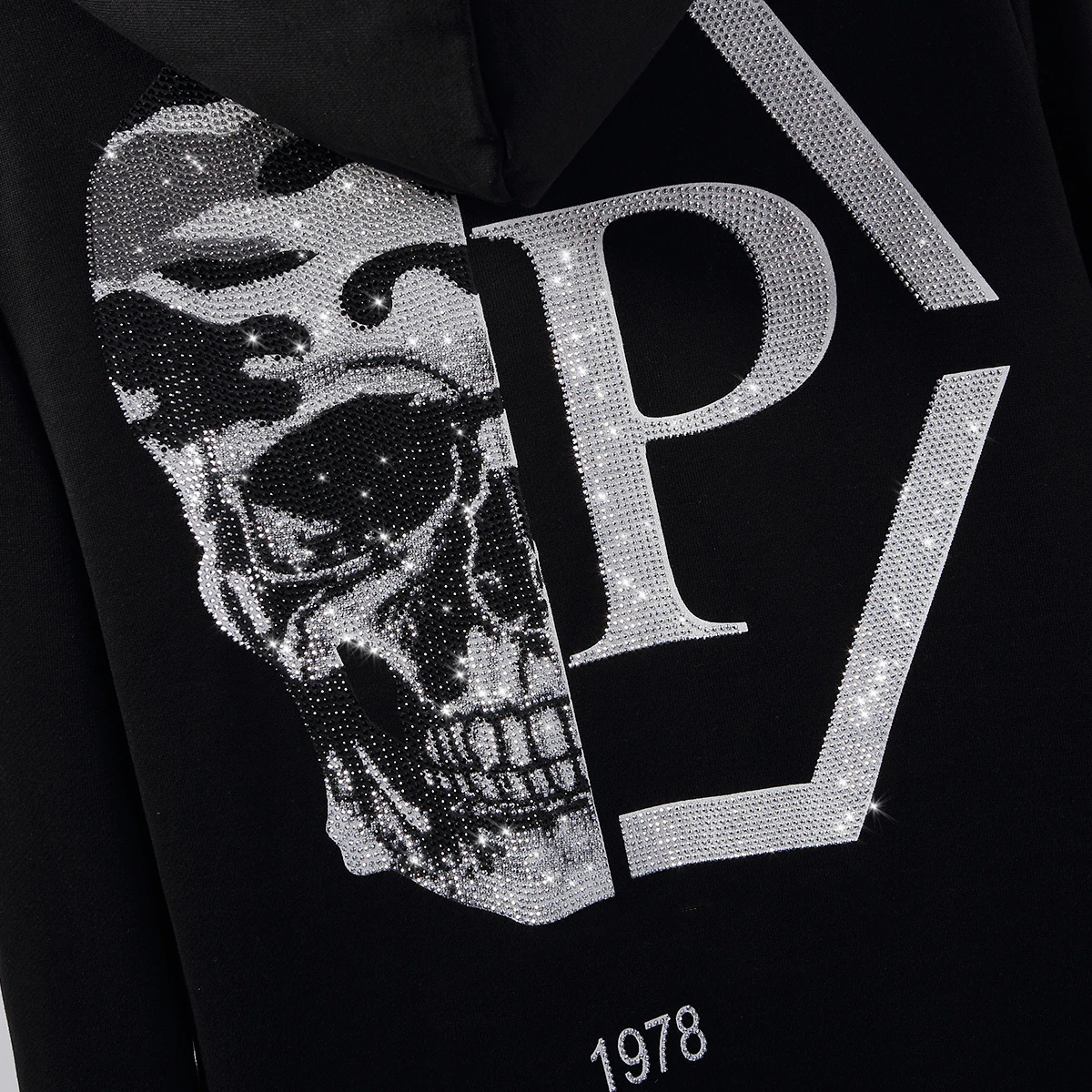 

Starbags PP Italian original men's hooded sportswear suit zipper skull head fashion logo jacket pants two piece suit