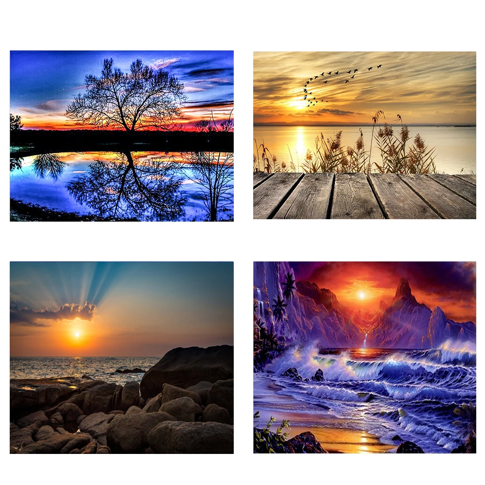 4 шт./лот DIY морская 5D алмазная картина полная круглая дрель мультяшная декорация