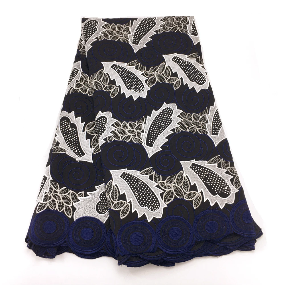 Небесно-голубая африканская швейцарская вуаль кружева высокого качества