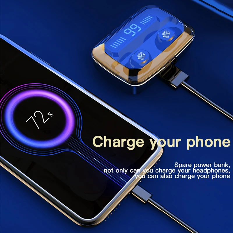 ihuigol TWS Wireless Earphones Bluetooth 5.0 Headphones HIFI In-ear Touch Control Noise Cancelling Gaming Headset With Mic LED |