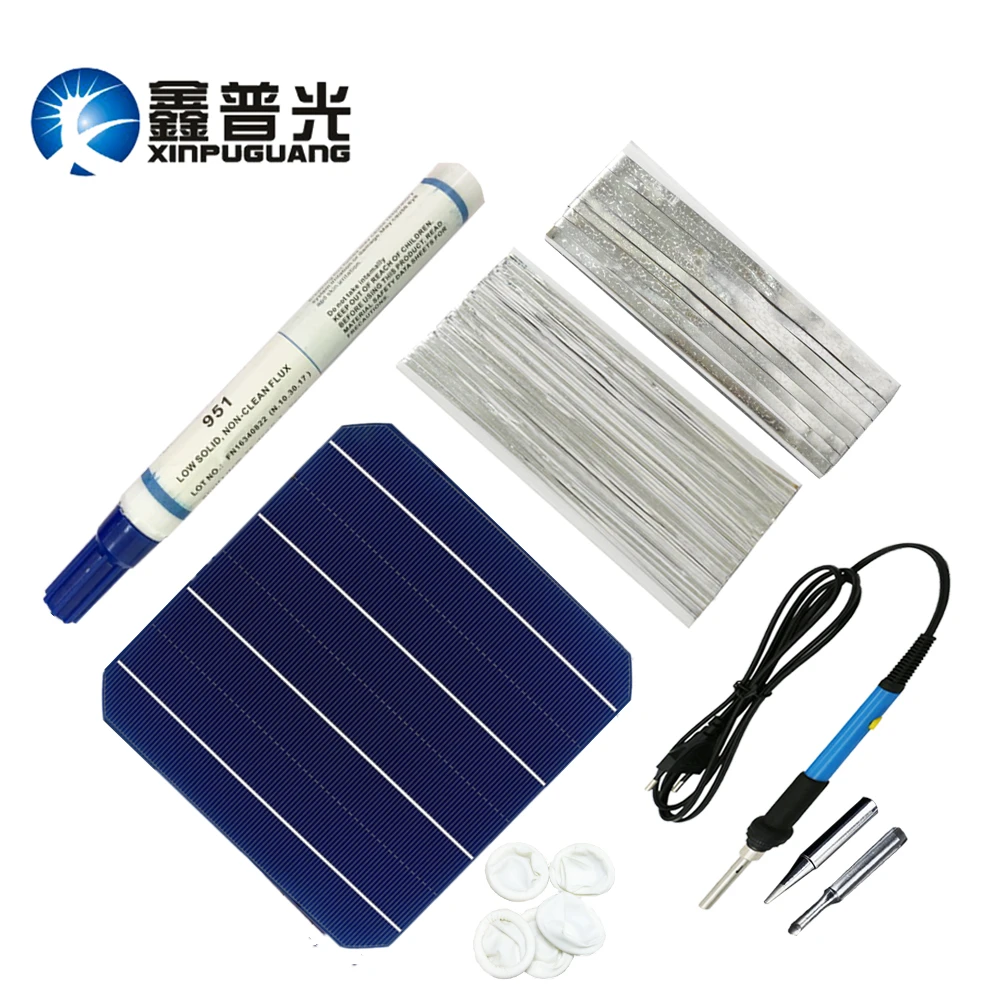XINGPUGUANG 21 шт. 0,5 В 4,8 Вт Солнечная батарея DIY модуль+ 0,15*1,6 мм табинг таб провод+ 0,2*4,0 мм PV шина провод+ флюс Ручка Diy панель