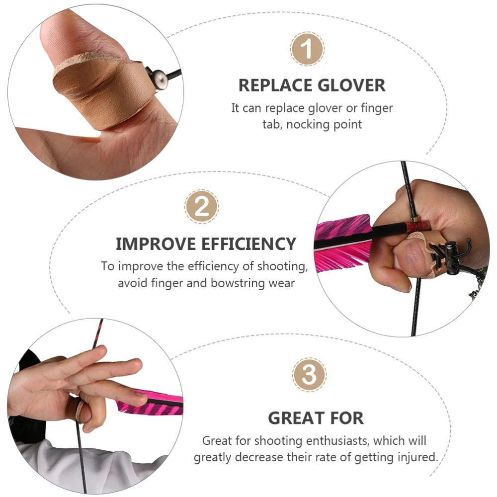 

Bowstring Finger Saver Archery Finger Guard Leather Recurve Bow Protector