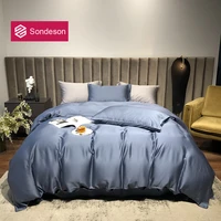 sondeson blue noble 100 silk bedding set beauty silk queen king quilt cover flat sheet or fitted sheet pillowcase for sleep