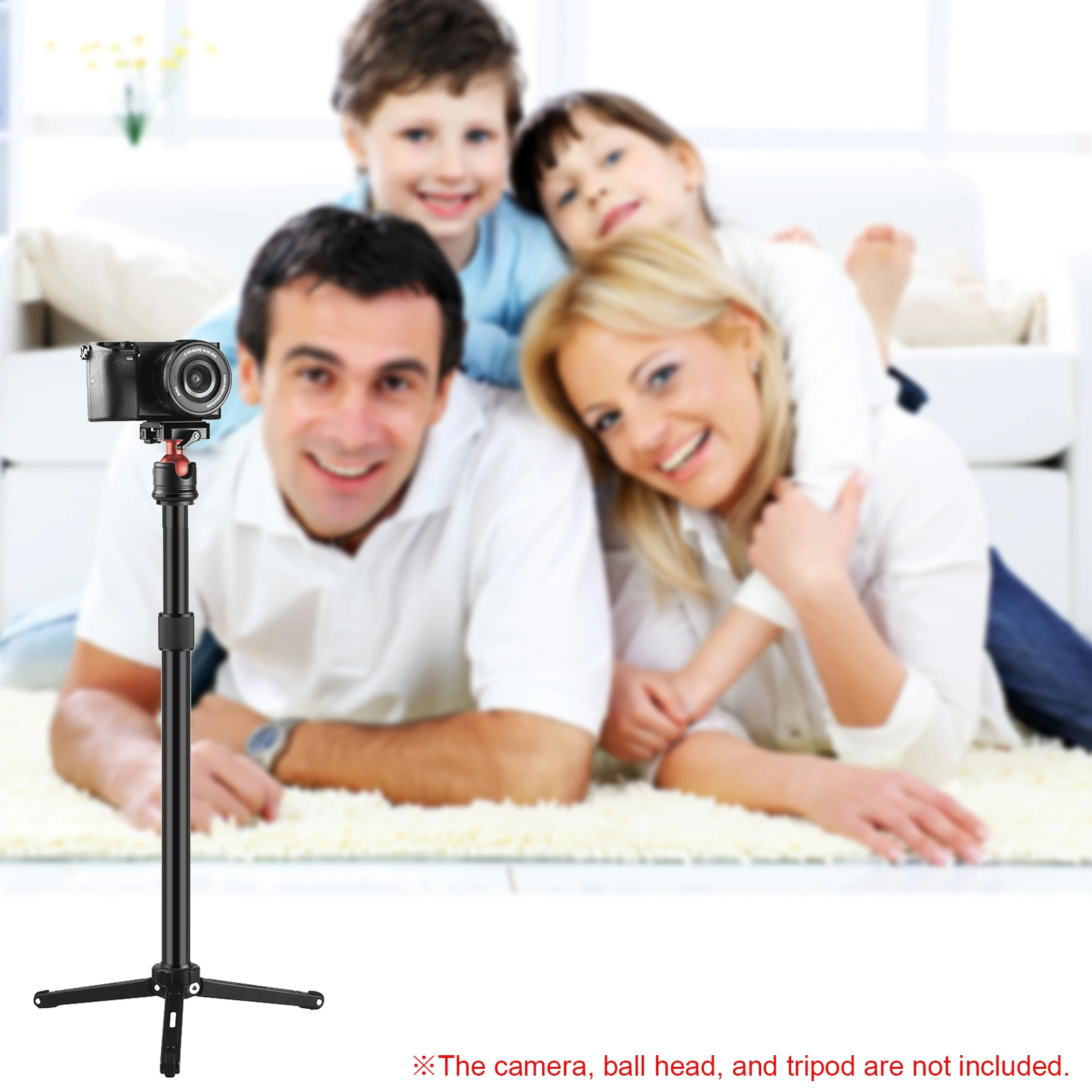 

Universal Aluminum Alloy C Clamp+Adjustable Camera Tripod Extension Rod Adjustable Length 33-60cm Studio Photography Accessories