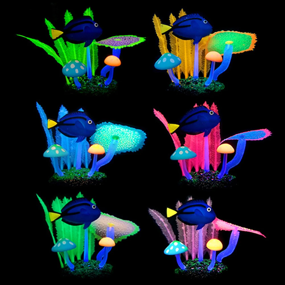 Аквариумный Аквариум Искусственный коралловый морской гриб Anemone силиконовый