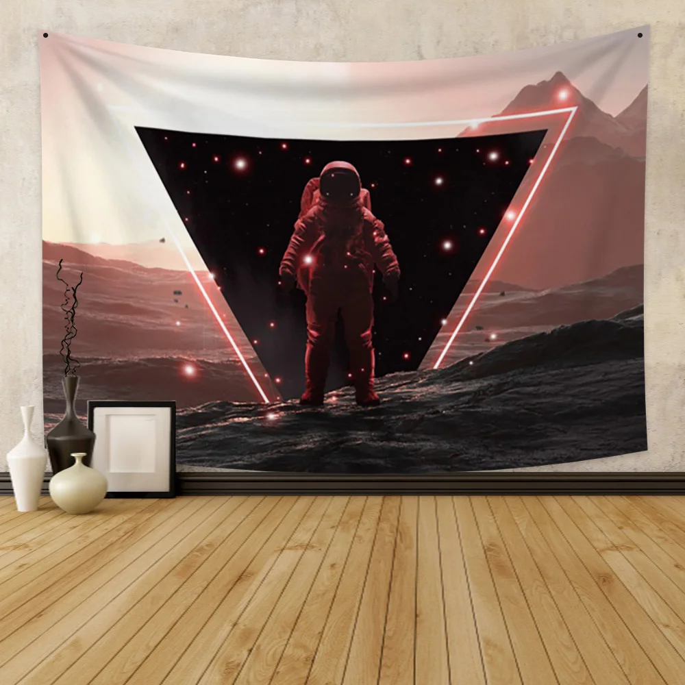 

Laeacco Mandala Fashion Tapestry Astronaut And Abstract Starry Sky Printed Wall Decor Hippie Bohe Wall Carpets For Living Room