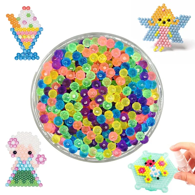 

2021 New Aqua Beads Jewel Bead Refill Pack Deluxe Studio Set Water Transparent Sticky Jigsaw 3D Puzzle Toys Gift