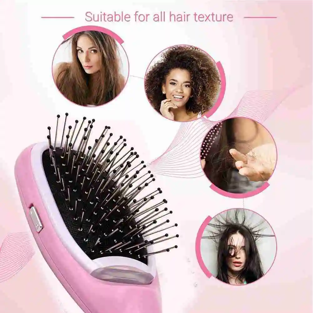 

Professional Nano Spray Electric Ionic Hair Brush Negative Ions Round Styling Hairs Scalp Massage Straight Hair Comb Brush V4E8