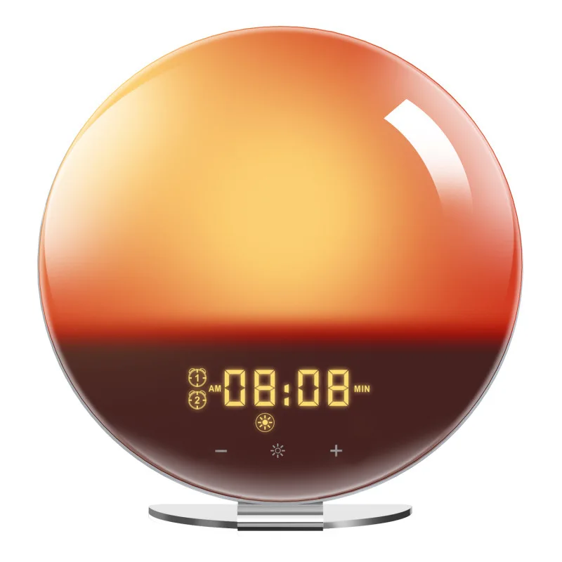 

WiFi Smart Wake Up Light Workday Clock Sunrise/Sunset Simulation 4 Alarms Works with Alexa Google Home Tuya App Remote Control